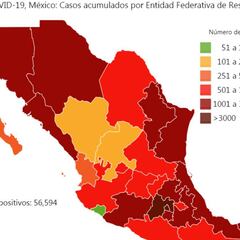 Mapa y casos de coronavirus en México por estados hoy 21 de mayo