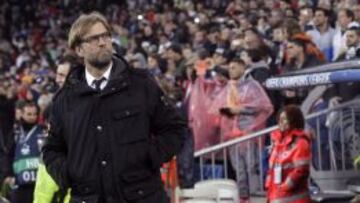 El entrenador del Borussia Dortmund, Jurgen Klopp, durante el partido de ida de los cuartos de final de Liga de Campeones ante el Real Madrid.