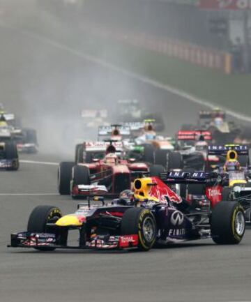 Sebastian Vettel durante el Gran Premio de la India en el Circuito Internacional de Buddh