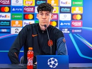 Alessandro Bastoni, en rueda de prensa.