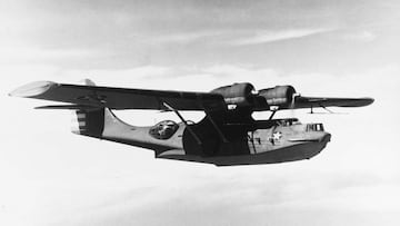 Consolidated PBY-5A Catalina in flight on 8 March 1942