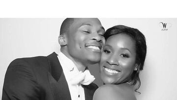 Russell Westbrook colgó esta foto en Twitter junto a su mujer, Nina Earl.