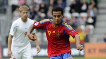 <b>CON LA ROJITA. </b>Thiago, en el reciente Europeo Sub-21.