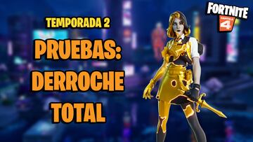 fortnite capitulo 4 temporada 2 mega misiones pruebas derroche total