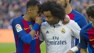 Neymar, con Marcelo.