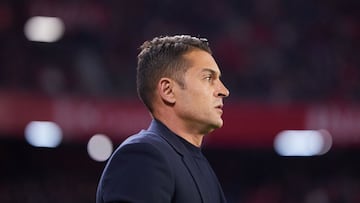 SEVILLE, SPAIN - FEBRUARY 11: Francisco, manager of Elche CF looks on during the LaLiga Santander match between Sevilla FC and Elche CF at Estadio Ramon Sanchez Pizjuan on February 11, 2022 in Seville, Spain. (Photo by Fran Santiago/Getty Images)