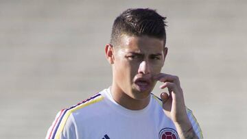 James Rodríguez in training.