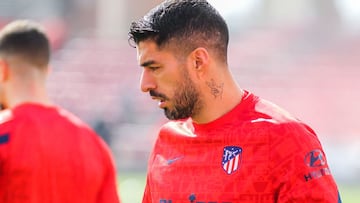 Luis Suárez, en un entrenamiento con el Atlético.