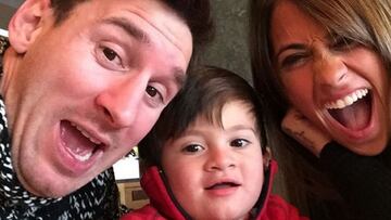 Messi felicita el cumpleaños a Antonella con un selfie familiar