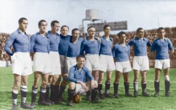 " La 2ª eléctrica" delantera del Oviedo de 1933, formada por Casuco, Gallart, Lángara, Herrerita y Emilín. El Oviedo debutó en Primera en la Liga de 1932/33 y logró 51 goles.