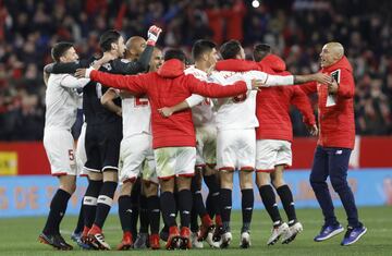 El Sevilla celebró el pase a al final.