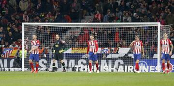 Tristeza de los jugadores del Atlético de Madrid