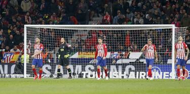 Tristeza de los jugadores del Atlético de Madrid 
