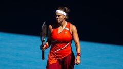 Aryna Sabalenka celebra su pase a octavos de final del Open de Australia.