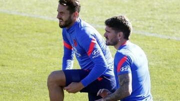 Koke y De Paul en una sesión del Atlético.