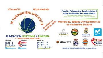 Cartel promocional del IX Torneo de Baloncesto de la Fundaci&oacute;n Leucemia y Linfoma.