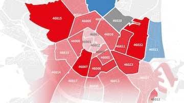 El derbi de Valencia va por barrios: así se reparten la ciudad del Turia