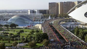 Imagen del Maratón de Valencia 2015, considerado el mejor maratón de España según el informe de la Real Federación Española de Atletismo.