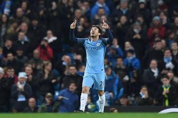 David Silva after scoring City's second against Watford