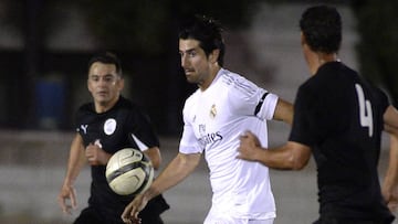 De la Red en un partido con los veteranos del Real Madrid. 