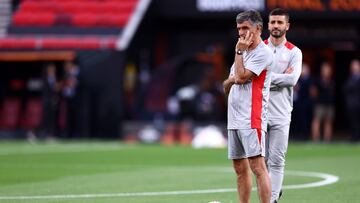 Mendilibar durante el entrenamiento.