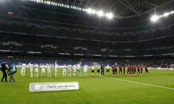 Formación de los equipos del Real Madrid y Valencia.