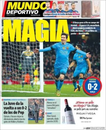 Portadas de la prensa mundial