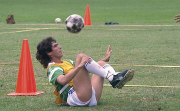 En un entrenamiento con Atlético Nacional. 
 
