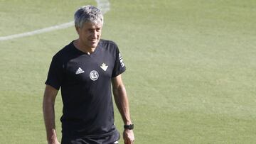 Setién, durante un entrenamiento.