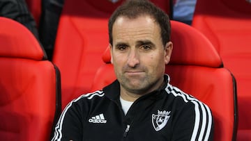 Jagoba Arrasate, head coach of Osasuna looks on during the Spanish League, La Liga Santander, football match played between Rayo Vallecano and CA Osasuna at Vallecas stadium on February 12, 2022, in Madrid, Spain.
AFP7
12/02/2022 ONLY FOR USE IN SPAIN