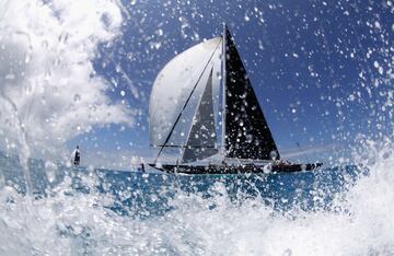 Momento de la carrera náutica de la Copa América en Hamilton, Bermudas. 
