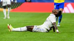 Vinicius Junior of Real Madrid Cf reacts during a match between Real Madrid v Cadiz CF as part of LaLiga in Madrid, Spain, on November 10, 2022 (Photo by Alvaro Medranda/NurPhoto via Getty Images)