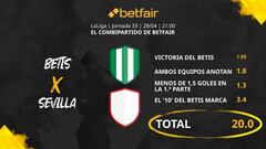 Betis vs. Sevilla: Combipartido de Betfair a cuota 20.0