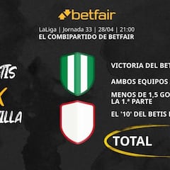Betis vs. Sevilla: Combipartido de Betfair a cuota 20.0