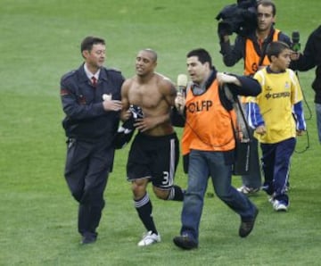 Partido del 20 de mayo de 2007 entre el Recreativo de Huelva y el Real Madrid. Roberto Carlos marcó el 2-3 pasados los 90 minutos reglamentarios. 