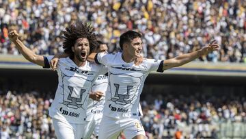 Cesar Huerta celebrates his goal 2-0 of Pumas during the game Pumas UNAM vs Atlas, corresponding to Round 16 of the Torneo Apertura 2023 of the Liga BBVA MX, at Olimpico Universitario Stadium, on November 05, 2023.
<br><br>
Cesar Huerta celebra su gol 2-0 de Pumas durante el partido Pumas UNAM vs Atlas, correspondiente a la Jornada 16 del Torneo Apertura 2023 de la Liga BBVA MX, en el Estadio Olimpico Universitario, el 05 de Noviembre de 2023