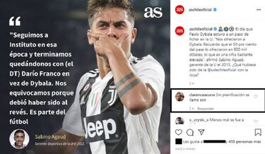 La contundente opinión de Clarence Acuña sobre Dybala y su fallida llegada a la U