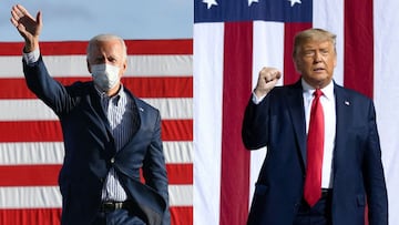 (COMBO) Esta combinaci&oacute;n de im&aacute;genes creadas el 30 de octubre de 2020 muestra a Joe Biden y Donald Trump.