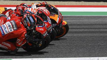 Petrucci, Dovizioso y M&aacute;rquez en Mugello.