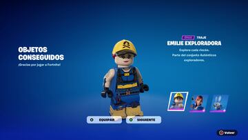 lego fortnite nueva skin gratis emilie exploradora como conseguirla