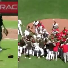 Apunta a sus partes y se monta la mundial: ¡no se vio algo igual en la MLB!