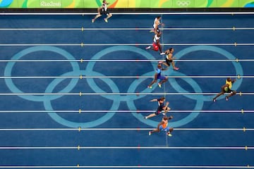 Usain Bolt of Jamaica leads the field to win the Men's 200m final on Day 13 of the Rio 2016 Olympic Games