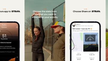 Imagen de la integración de Oura en la red social Strava