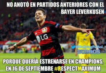 Los mejores memes del gol del Chicharito con el Leverkusen