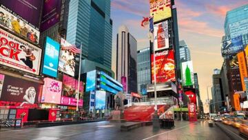 Así luce en tiempo real Times Square, con la pandemia del coronavirus COVID-19