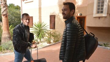 Lolo llegó ayer a la concentración de la AFE.