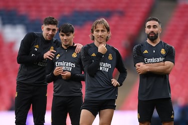 Federico Valverde, Brahim Diaz, Luka Modric y Dani Carvajal.