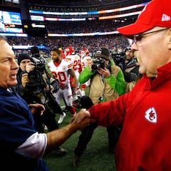 Bill Belichick and Andy Reid join Mike Vrabel for Super Bowl LX