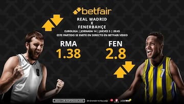 Real Madrid vs. Fenerbahçe Beko: horario, TV, pronósticos, estadísticas y clasificación