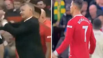 Lo que le faltaba al United: el gesto de Cristiano mofándose de Solksjaer en el 5-0